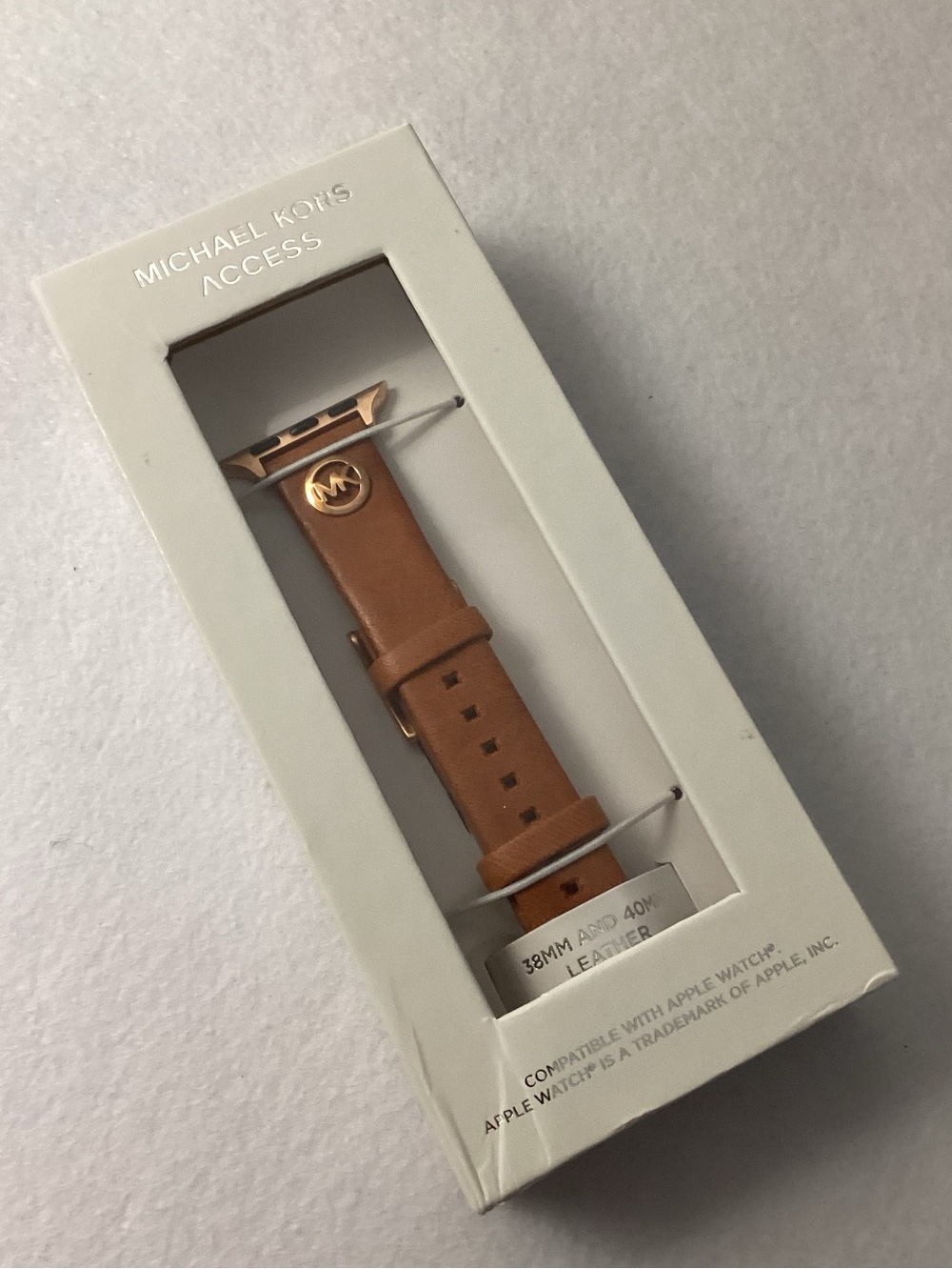 Michael Kors Logo Charm Leather 38-40mm Band for Apple Watch